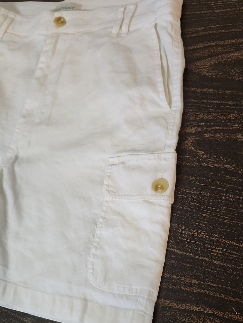 Sundance Linen Cargo Shorts White Sz 14 - Picture 3 of 8